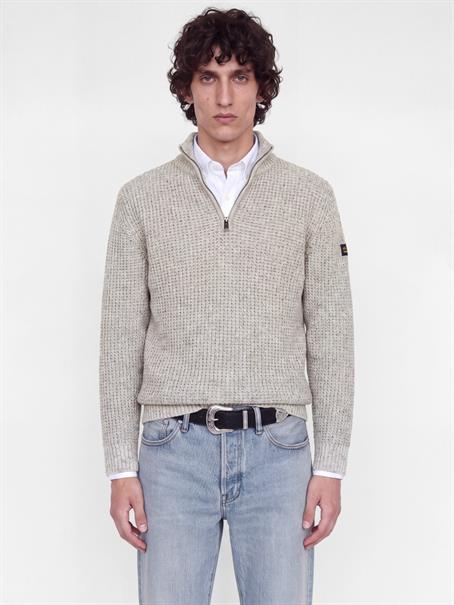 JJROOSTER KNIT HALF ZIP moonbeam