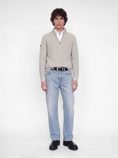 JJROOSTER KNIT HALF ZIP moonbeam