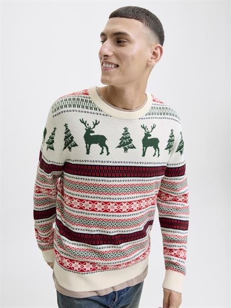 JJXMAS NOEL KNIT CREW NECK dark green