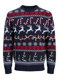 JJXMAS SANTA KNIT CREW NECK navy blazer