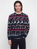 JJXMAS SANTA KNIT CREW NECK navy blazer