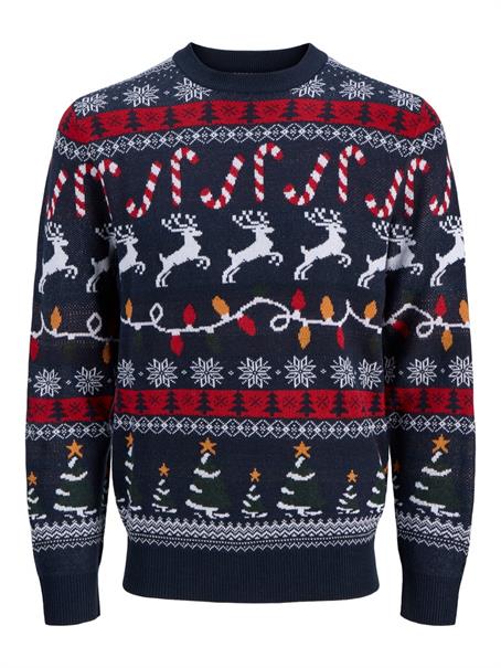 JJXMAS SANTA KNIT CREW NECK navy blazer