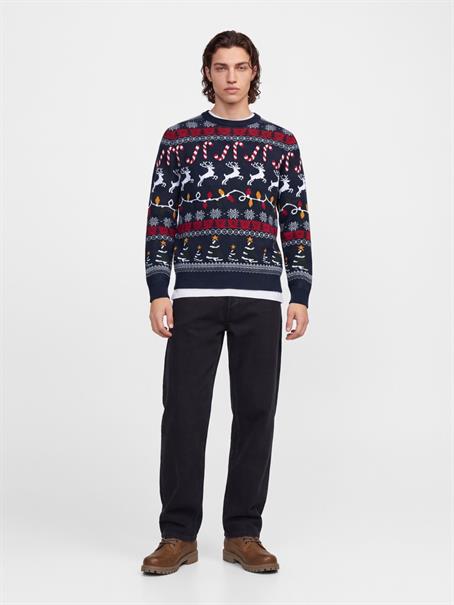 JJXMAS SANTA KNIT CREW NECK navy blazer