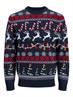 JJXMAS SANTA KNIT CREW NECK navy blazer
