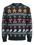 JJXMAS SANTA KNIT CREW NECK scarab