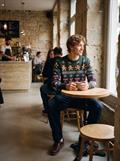 JJXMAS SANTA KNIT CREW NECK scarab