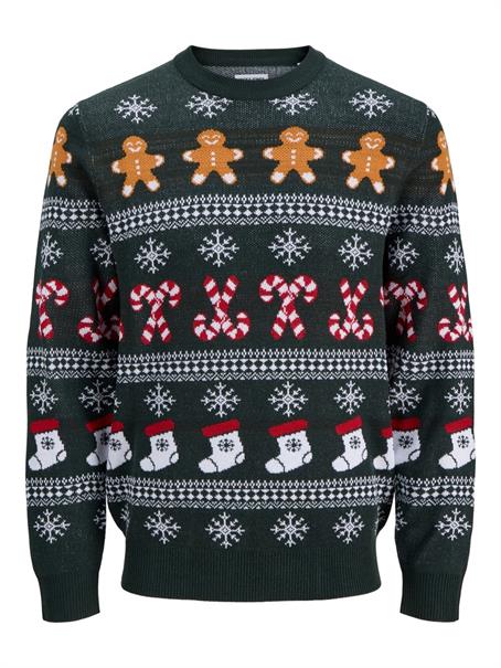 JJXMAS SANTA KNIT CREW NECK scarab
