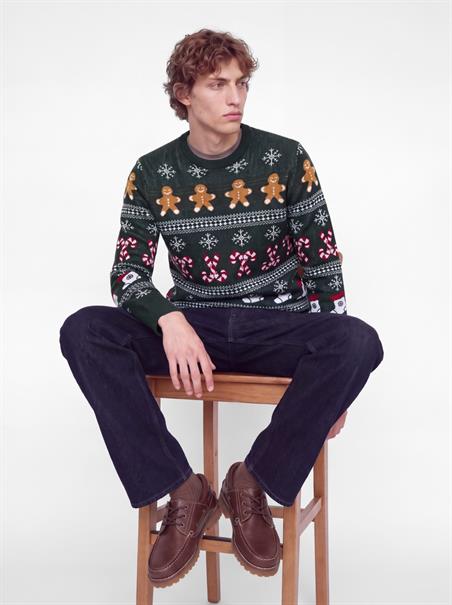 JJXMAS SANTA KNIT CREW NECK scarab