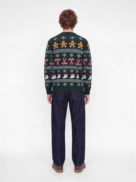 JJXMAS SANTA KNIT CREW NECK scarab