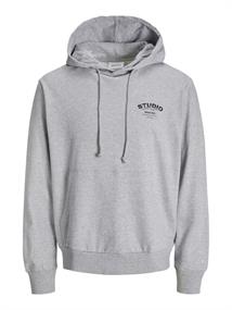 JJYUKI SWEAT HOOD BF light grey melange-small print