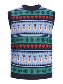 JORFESTIVE XMAS KNIT VEST CREW NECK blau1