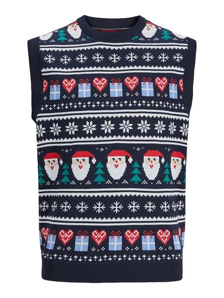 JORFESTIVE XMAS KNIT VEST CREW NECK blau2