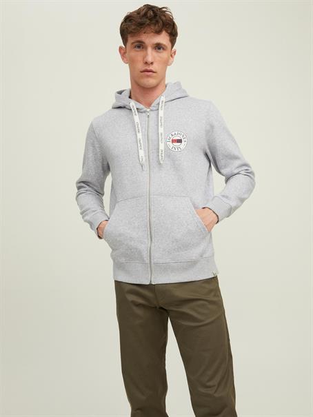 JORINTERNATIONAL ZIP SWEAT HOOD LN light grey melange