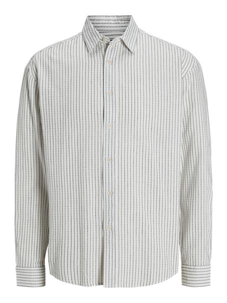 JORJAMES SPLIT STRIPE SHIRT LS cloud dancer