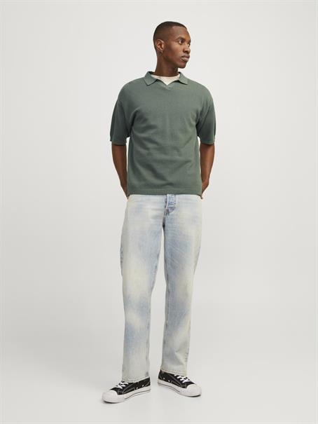 JORLINEN BLEND KNIT SS POLO SN laurel wreath