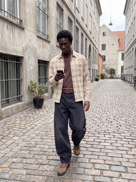 JORMONTREAL BOXY CHECK SHIRT LS feather gray