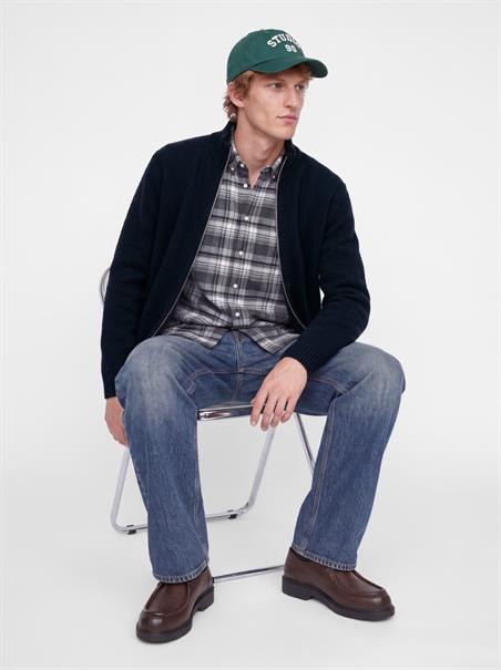 JORMONTREAL KNIT OLLIE ZIP CARDIGAN LN sky captain