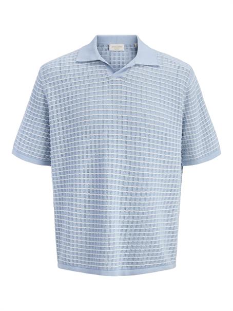 JORNANTUCKET KNIT SPLIT NECK POLO SA26 cashmere blue