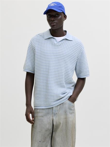 JORNANTUCKET KNIT SPLIT NECK POLO SA26 cashmere blue