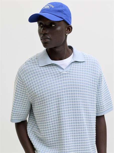 JORNANTUCKET KNIT SPLIT NECK POLO SA26 cashmere blue