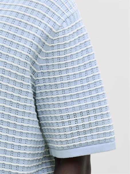 JORNANTUCKET KNIT SPLIT NECK POLO SA26 cashmere blue