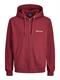 JORNORREBRO EMB SWEAT ZIP HOOD NOOS tibetan red