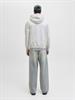 JORNORREBRO EMB SWEAT ZIP HOOD NOOS white melange