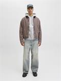 JORNORREBRO EMB SWEAT ZIP HOOD NOOS white melange