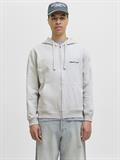 JORNORREBRO EMB SWEAT ZIP HOOD NOOS white melange