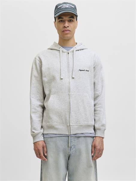 JORNORREBRO EMB SWEAT ZIP HOOD NOOS white melange
