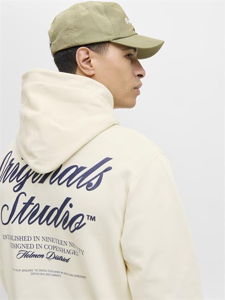 JORNORREBRO TYPO BACK SWEAT HOOD SN antique white