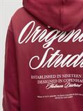 JORNORREBRO TYPO BACK SWEAT HOOD SN tibetan red