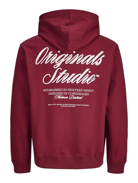 JORNORREBRO TYPO BACK SWEAT HOOD SN tibetan red