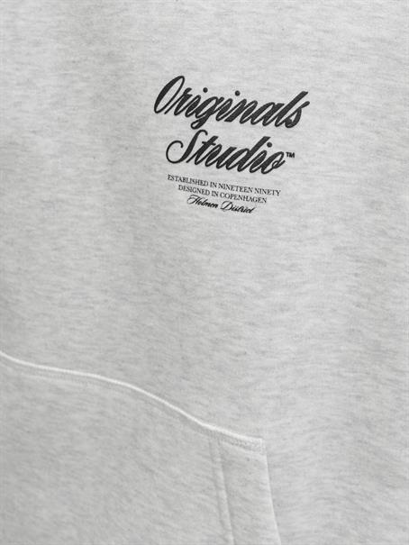 JORNORREBRO TYPO BACK SWEAT HOOD SN white melange