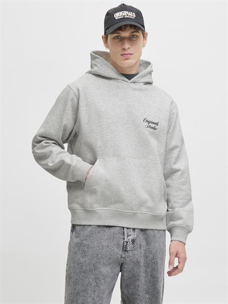 JORNORREBRO TYPO BACK SWEAT HOOD SN white melange