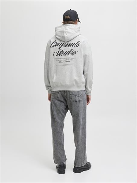 JORNORREBRO TYPO BACK SWEAT HOOD SN white melange