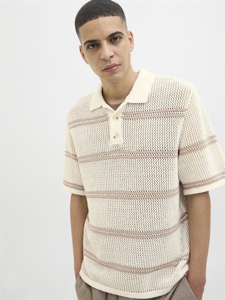 JORSUMMER KNIT SS POLO STYD SS25 sea salt
