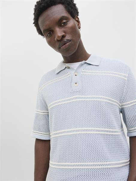 JORSUMMER KNIT SS POLO STYD SS25 skyway