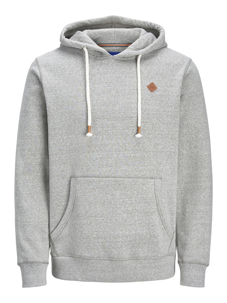 Jack & Jones Herren Pullover 12186763 Light Grey Melange - mit kapuze