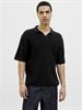 JORVARENNA KNIT SS SPLIT NECK black