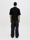 JORVARENNA KNIT SS SPLIT NECK black