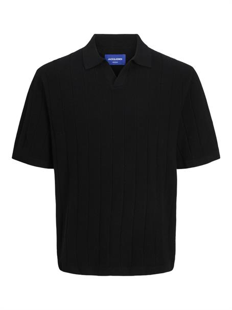 JORVARENNA KNIT SS SPLIT NECK black