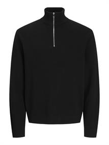 JPRBLAMILANO STITCH KNIT HALF ZIP SN black