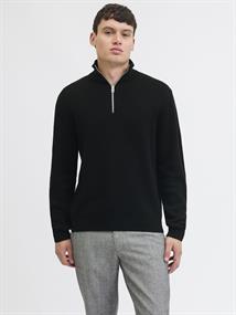 JPRBLAMILANO STITCH KNIT HALF ZIP SN black