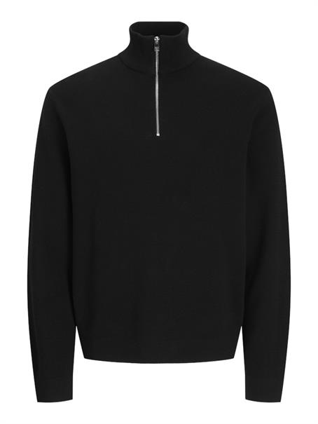 JPRBLAMILANO STITCH KNIT HALF ZIP SN black