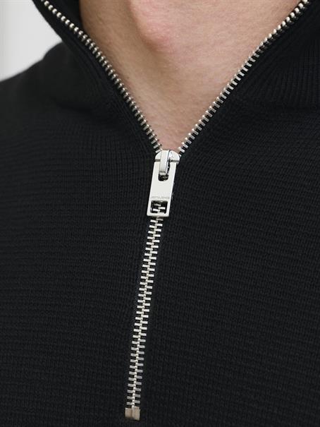 JPRBLAMILANO STITCH KNIT HALF ZIP SN black