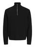 JPRBLAMILANO STITCH KNIT HALF ZIP SN black