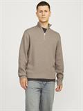 JPRBLAMILANO STITCH KNIT HALF ZIP SN greige