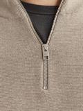 JPRBLAMILANO STITCH KNIT HALF ZIP SN greige
