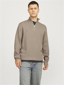 JPRBLAMILANO STITCH KNIT HALF ZIP SN greige